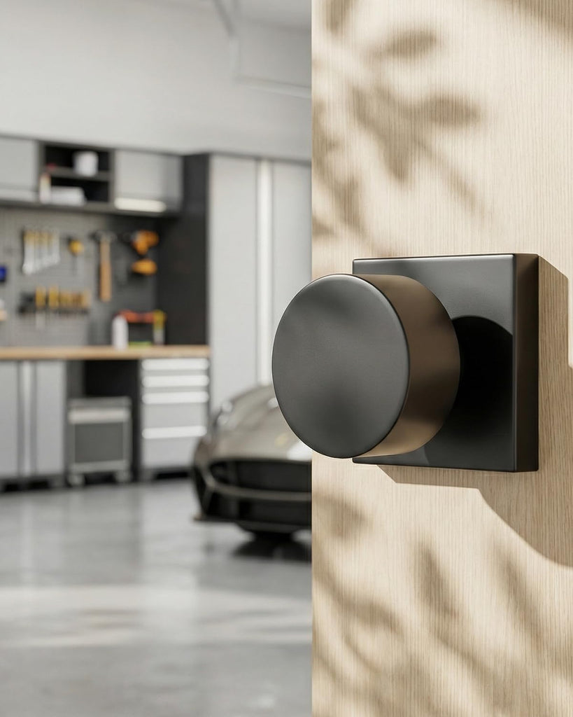 Matte Black Passage Door Knobs Interior, Zinc Alloy Matte Black Door Knob , Non-Locking Function
