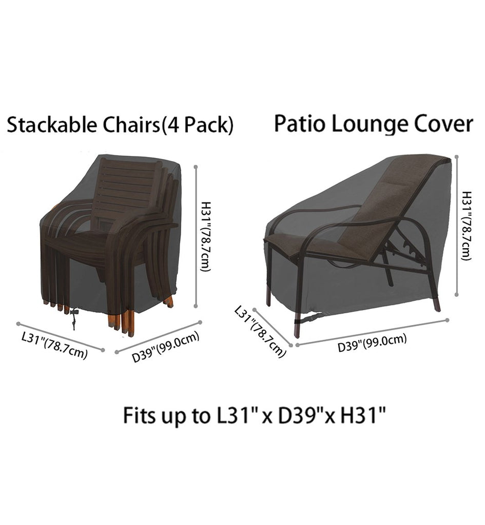Patio Outdoor Chair Covers Waterproof 600D Heavy Duty