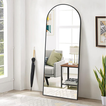 65"X24" Full Length Mirror, Arch Full Body Floor Mirror, Wall Mirrors Hanging Or Leaning Arched-Top with Stand,