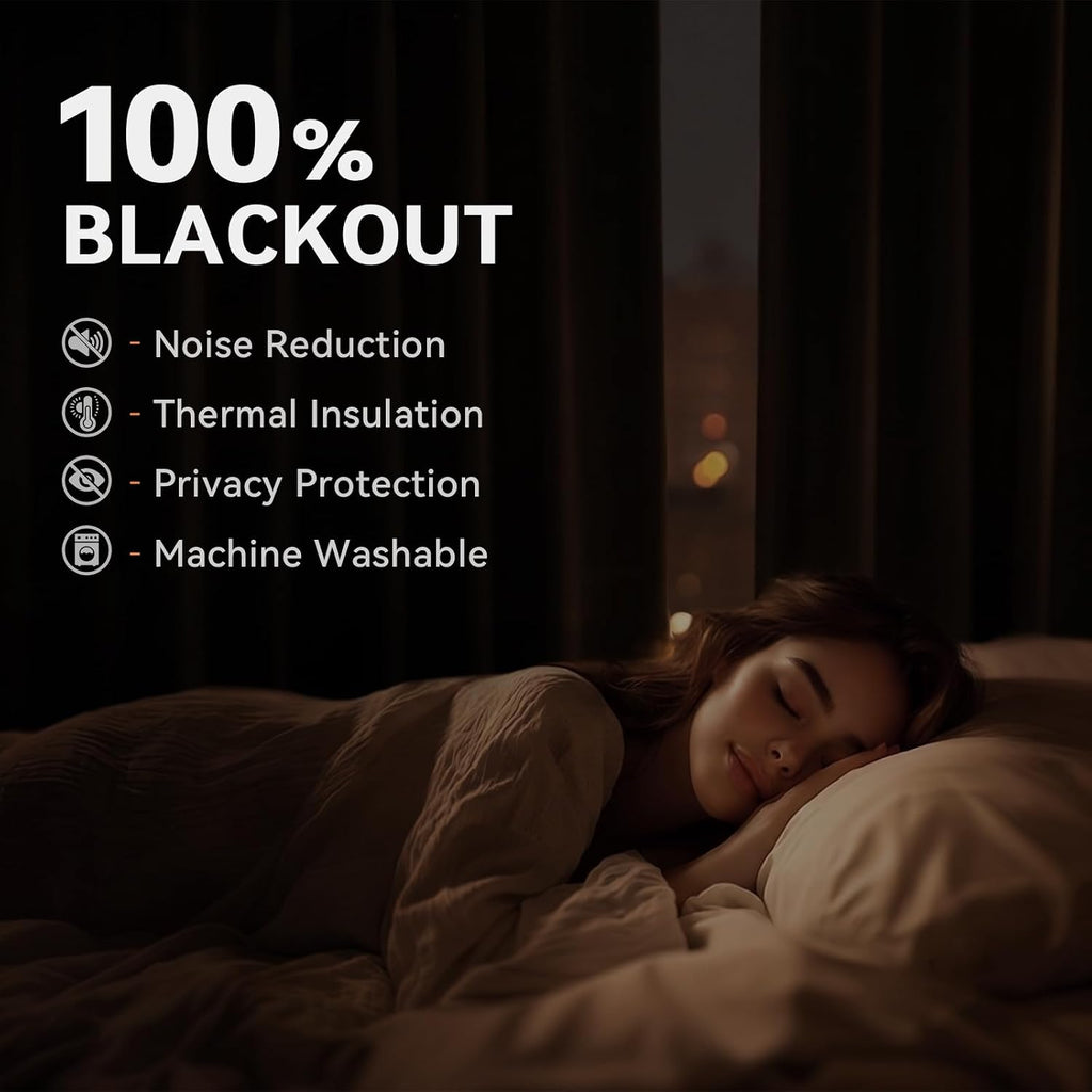 Blackout Curtains 63 Inch Length Linen Textured Blackout Curtains Grommet Curtains Window Treatment Curtain