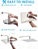 High Pressure Rain Shower Head, 304 Stainless Steel Large Rainfall Showerhead for Bathroom, Easy to Install