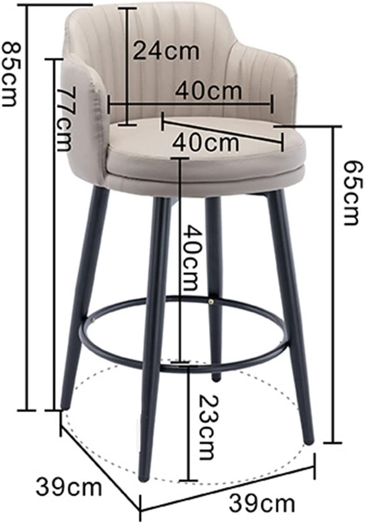 26 Inches High Barstools Swivel Bar Stools Set of 3 with Low Back Kitchen Island Bar Chair, Counter Height with Arms