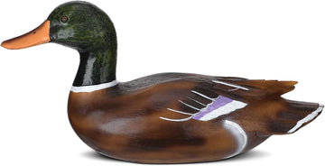 Duck Home Decor Statue Vintage Rustic Home Decorations Handcrafted Artificial Wood Duck Figurines Life Like Animal