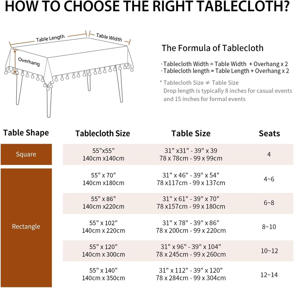 Tablecloths, Waterproof Table Cloth, Linens Wrinkle Free Anti-Fading, Rustic Table Cover Decoration 