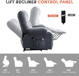 Power Lift Recliner Chair with Massage and Heat for Elderly