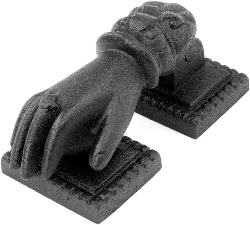 Black Cast Iron Door Knocker Hand Fist Rustproof and Weatherproof Finish 4in High X 1-15/16in Wide