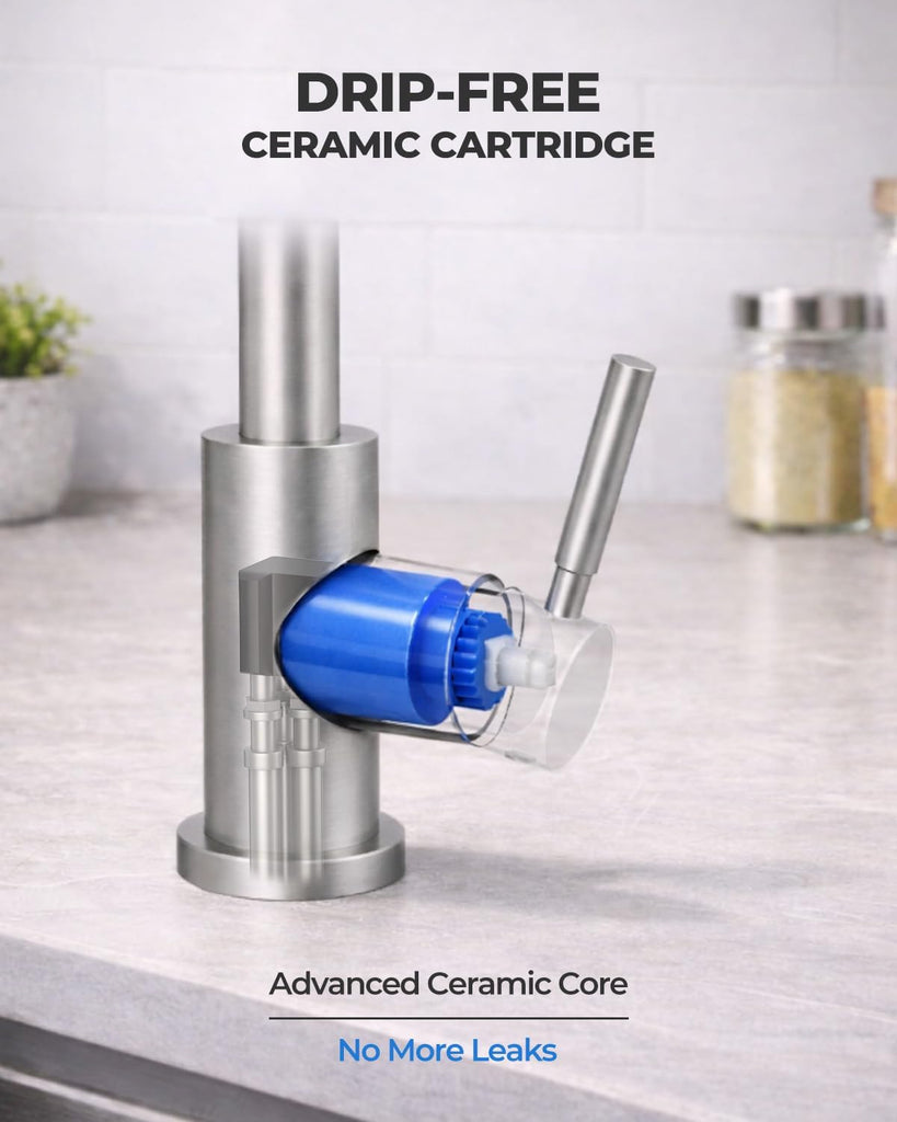 Kitchen Faucets with Pull Down Sprayer, Leak-Proof Stainless Steel Lead-Free Single Handle 1 Hole for Family Kitchen