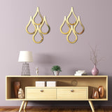 2 Pieces Teardrop Wall Mirror Hanging Wall Mounted Decorative Accent Mirror Living Room Bedroom Bathroom, 15.7 x 11