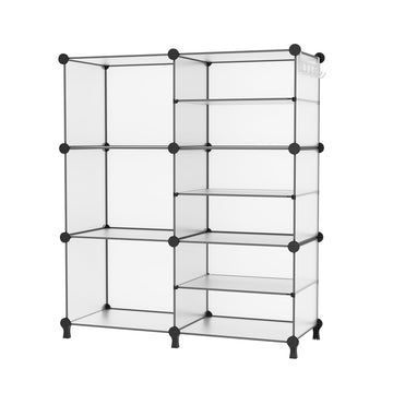 6 Cube Closet Organizer Storage Shelves, Translucent