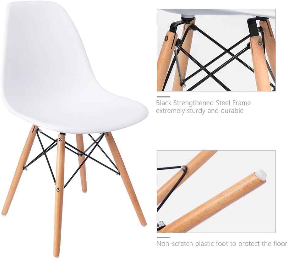 Modern Style Dining Chair Mid Century Modern DSW Chair, Shell Lounge Plastic Chair for Kitchen, Dining, Bedroom