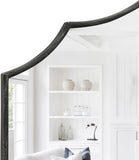 Black Scalloped Wall Mirror: 40"x29" Large Modern Wooden Arched Dresser Mirror - Minimalist Fireplace Mirrors