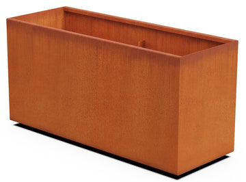 Large Rectangular Planters for Outdoor Plants - 48x18x24 Inch Corten Steel Planter | Extra Large Outdoor Planter Box