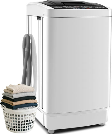 2.8 Cu.ft Portable Washing Machine, 20 lbs Capacity Full Automatic Washing Machine with 10 Wash Programs, LED Display