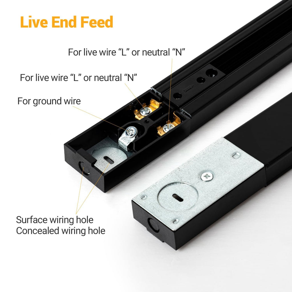 LED Track Lighting Kit with 13FT Rails, 10W Black