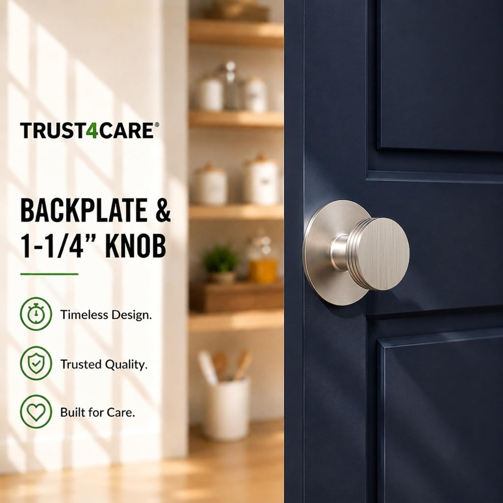 2.0" Nickel Backplates of Bifold Closet Cabinet Knobs