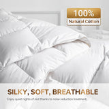 Goose Down Comforter Twin, Fluffy Soft Noiseless Duvet Insert, 100% Cotton Shell, 750+ Fill Power, 4