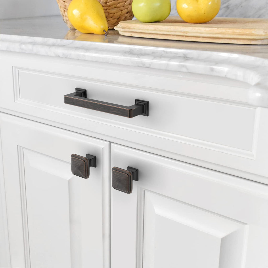 10 Pack Oil Rubbed Bronze Cabinet Pulls 4 Inch Hole Centers Kitchen Cabinet Handles Cabinet Hardware Kitchen Handles