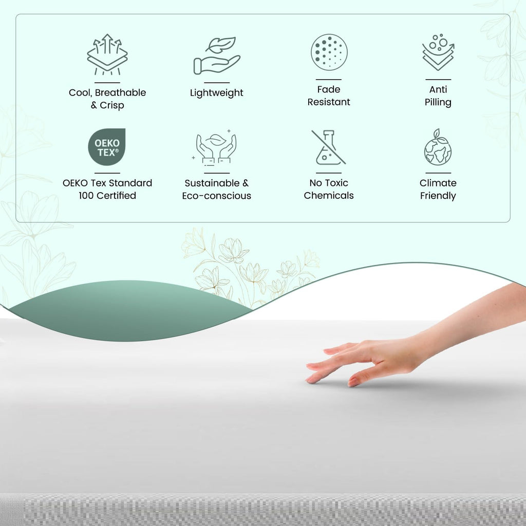 & Stitch 100% Cotton Percale 300 Thread Count 4 Pc Sheet Set