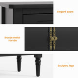 Buffet Cabinet with 2 Doors & 3 Drawers, Vintage Sideboard with Storage, Painted Coffee Bar Table with Solid Wood Legs