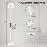 Torchiere Floor Lamp, 75.5 Inch Tall Corner Standing Lamp with Rotatable Ring Lights