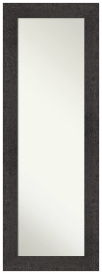 Brown Full Length Mirror for Door, 53x19 Rustic Plank Espresso Tall Wall Mirror Full Length, Mounted to Door or