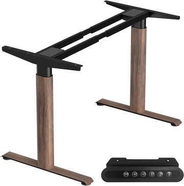 Dual Motor Standing Desk Frame,Sit Stand Desk Base Only,Walnut