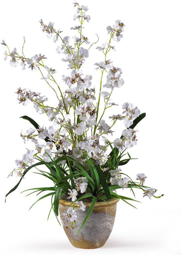 Dancing Lady Silk Orchid Arrangement White 29" x 10.25" x 10.25"