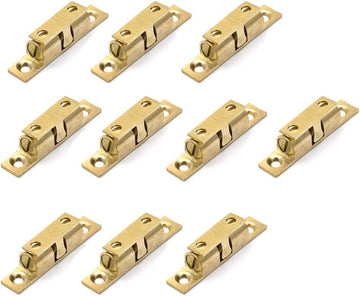50mm Furniture Cabinet Door Brass Dual Ball Roller Catch Latch 10 Pcs