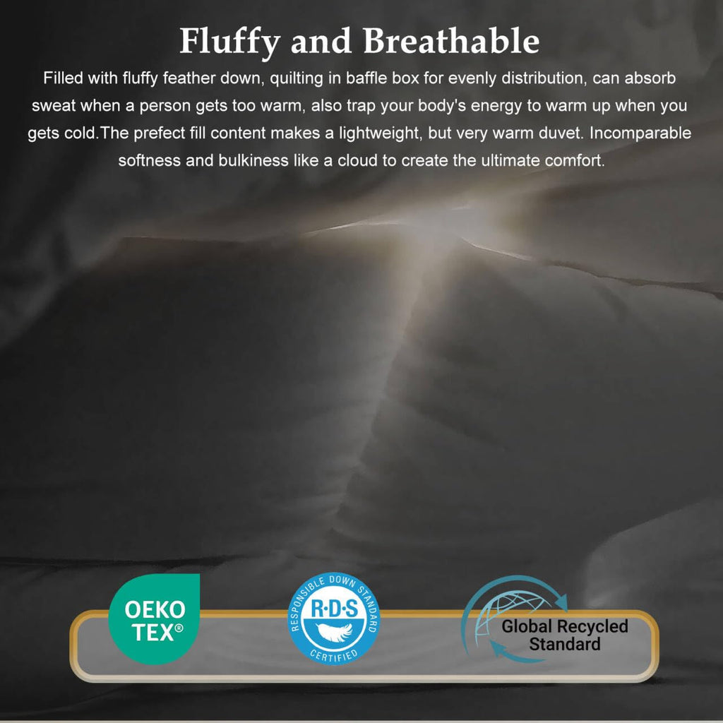 Feather Down Comforter King Size, King Down Duvet Insert, 104x90 Feather Comforter