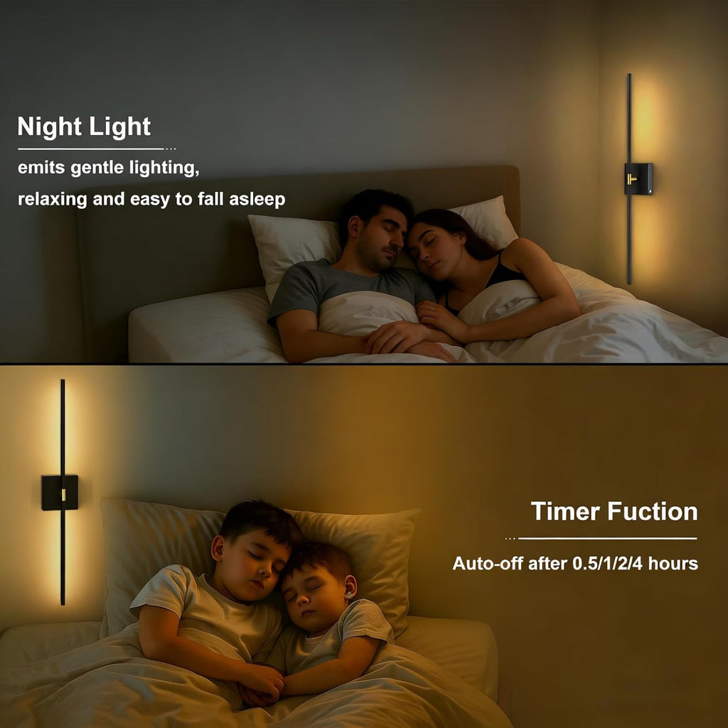Battery Operated Wall Sconces Set of 2: 10000mAh Rechargeable Wireless Wall Lights, 360° Rotatable Magnetic Wall