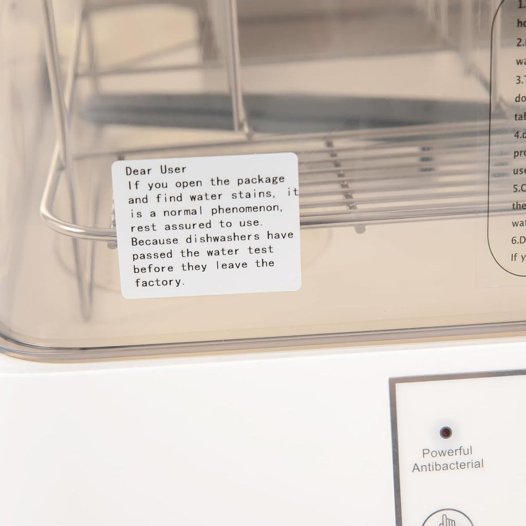 Portable Countertop Dishwasher, Mini Automatic Dishwashing with 1.59Gal Water Tank & 360° Rotating Spray & 3 Washing