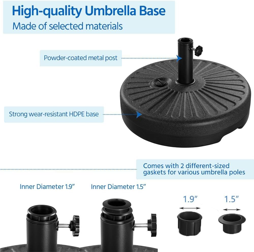 85.7lbs Capacity Fillable Round Umbrella Base