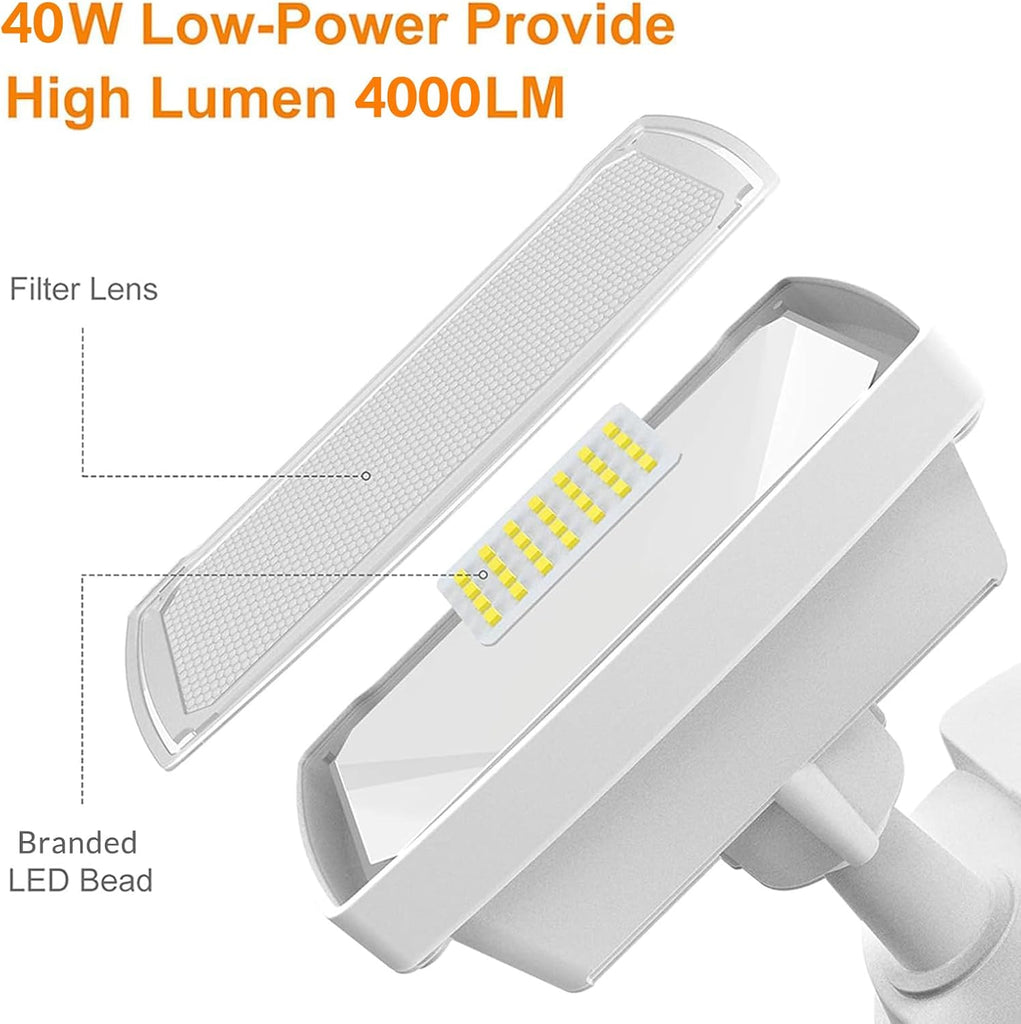 Hardwired LED Security Lights Motion Sensor Outdoor, 40W 4000LM | 5500K Daylight, 72 FT Range & 180° Detection, Easy