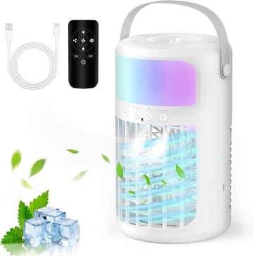 Portable Air Conditioners, Powerful Evaporative Air Cooler, 3-in-1 Personal AC Fan with Humidifier, 1500ML Tank