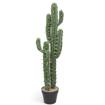 39.4 Inch Artificial Cactus Big Faux Cacti Fake Cactus Saguaro Potted Plants for Indoor Outdoor Home Offices Store