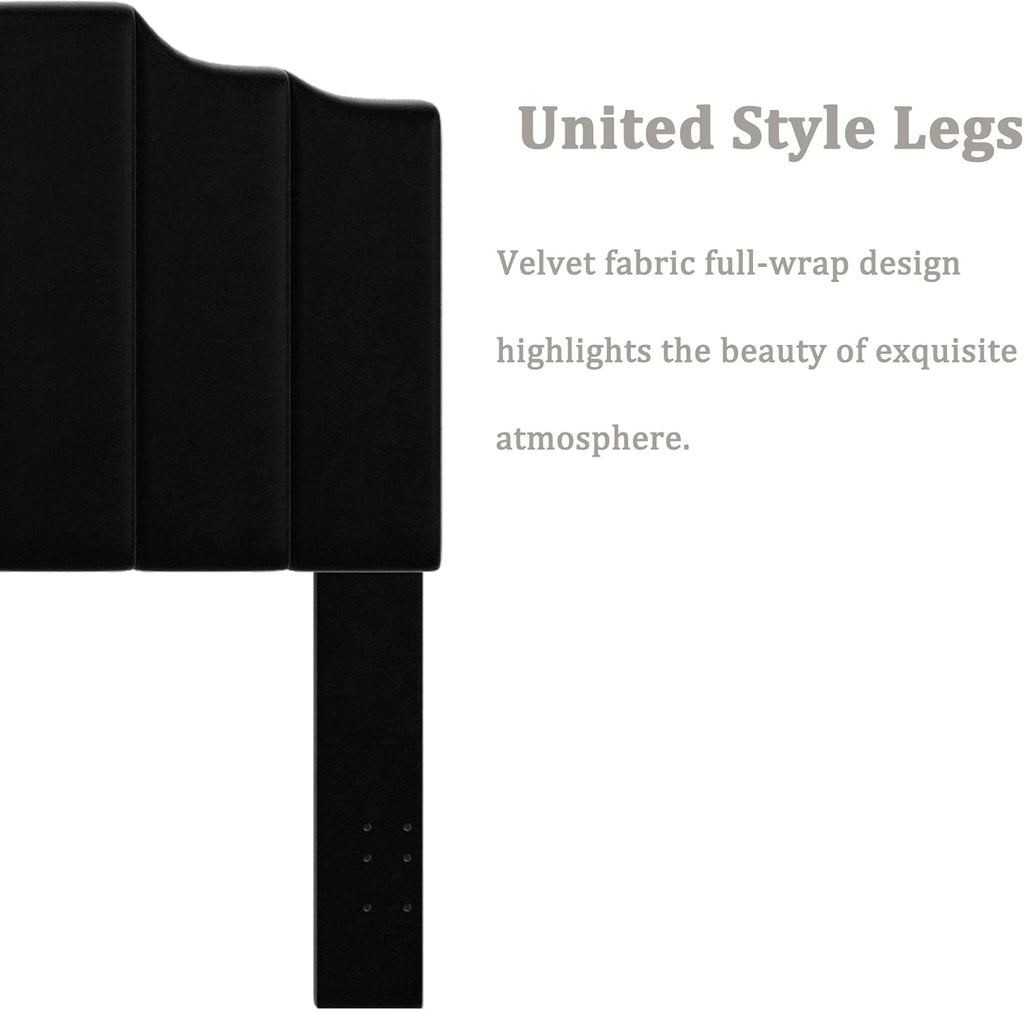 King Headboard Only, Velvet Wall Mounted Headboard King for Adjustable Bed Modern Upholstered Head Board Easy Assembly