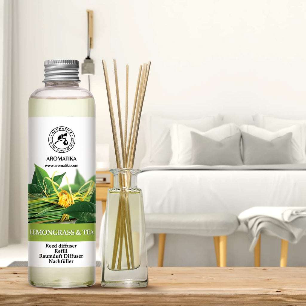 Reed Diffuser Refill Lemongrass - Tea 6.8 Fl Oz - Scented Diffuser - Room Diffuser Refill with Scent - Room Freshener