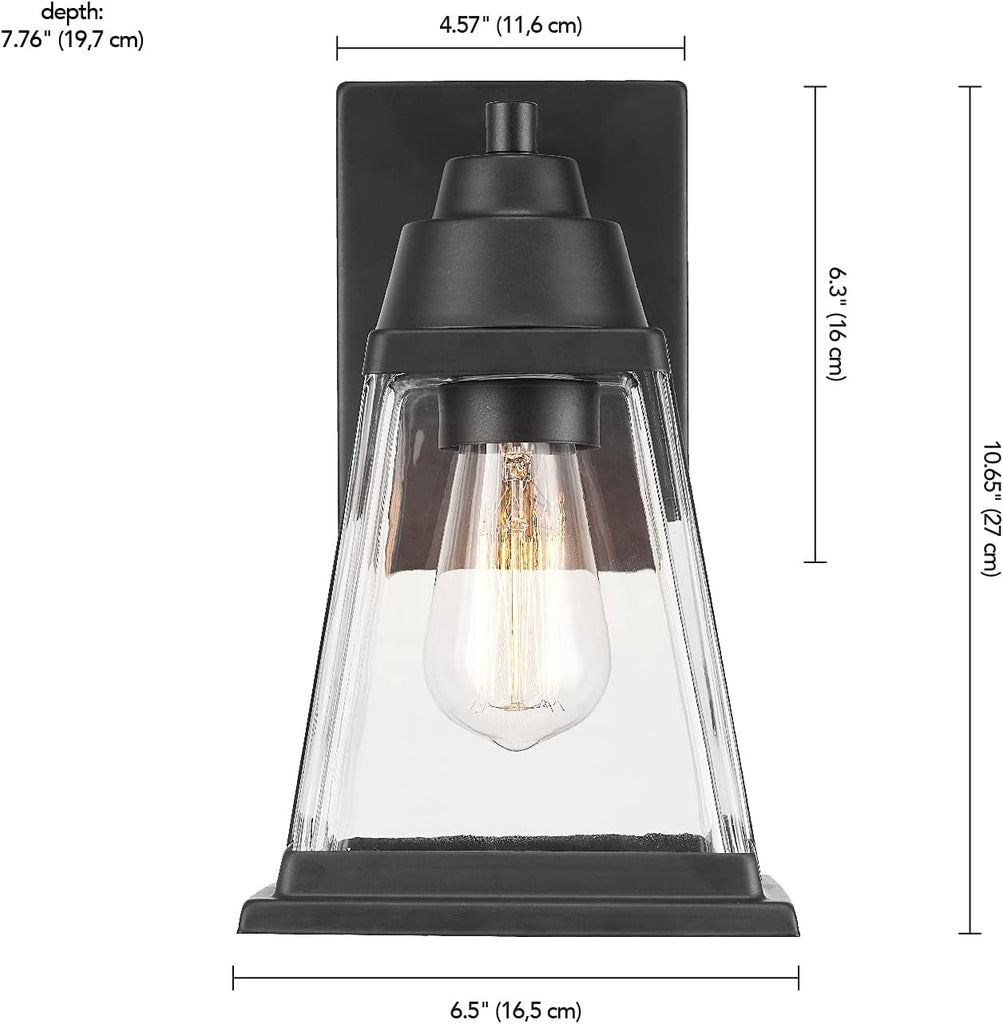 Electric 44697 Merle 1-Light Outdoor Wall Sconce, Bronze, Clear Glass Shade, Brown, Bulb Not Included