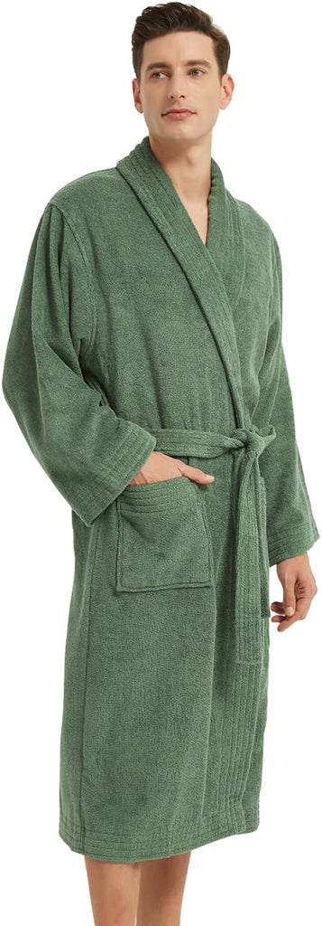 All-Cotton Bathrobe Thick Plush Cloth Housecoat Terry Toweling, Sweat Steaming Clothes Comfortable & Warm