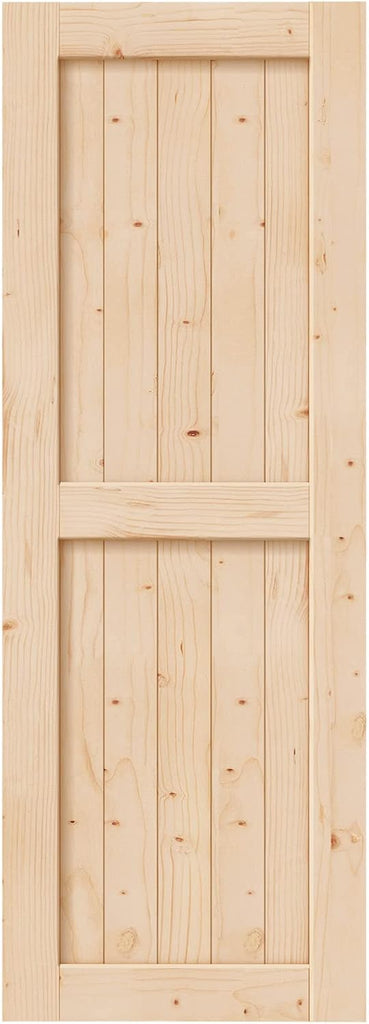 30in x 84in Sliding Barn Wood Door,Interior Doors,DIY Assemblely,Solid Natural Spruce Panelled Slab,