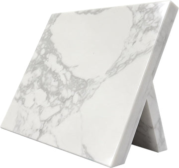 Home Kitchen Marble Countertop Magnetic Knife Holder, White | Strong Enhanced Magnets