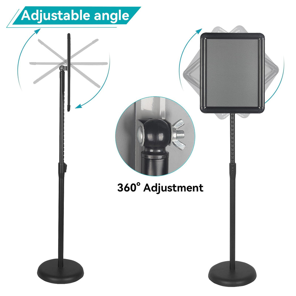 Sign Stand Holder Adjustable Sign Holder Standing Floor Poster Stand for 8.5x11 inches, Both Vertical & Horizontal