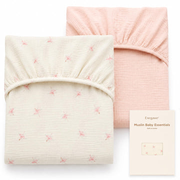 2-Pack Baby Muslin Pack N Play/Mini Crib Sheets 39"x 27"(Ballet)