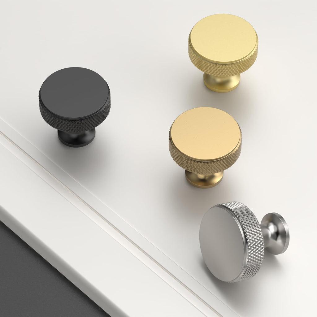 10 Pack Champagne Bronze Knurled Cabinet Knobs Kitchen Cabinet Handles for Drawer, Cupboard and Wardrobe