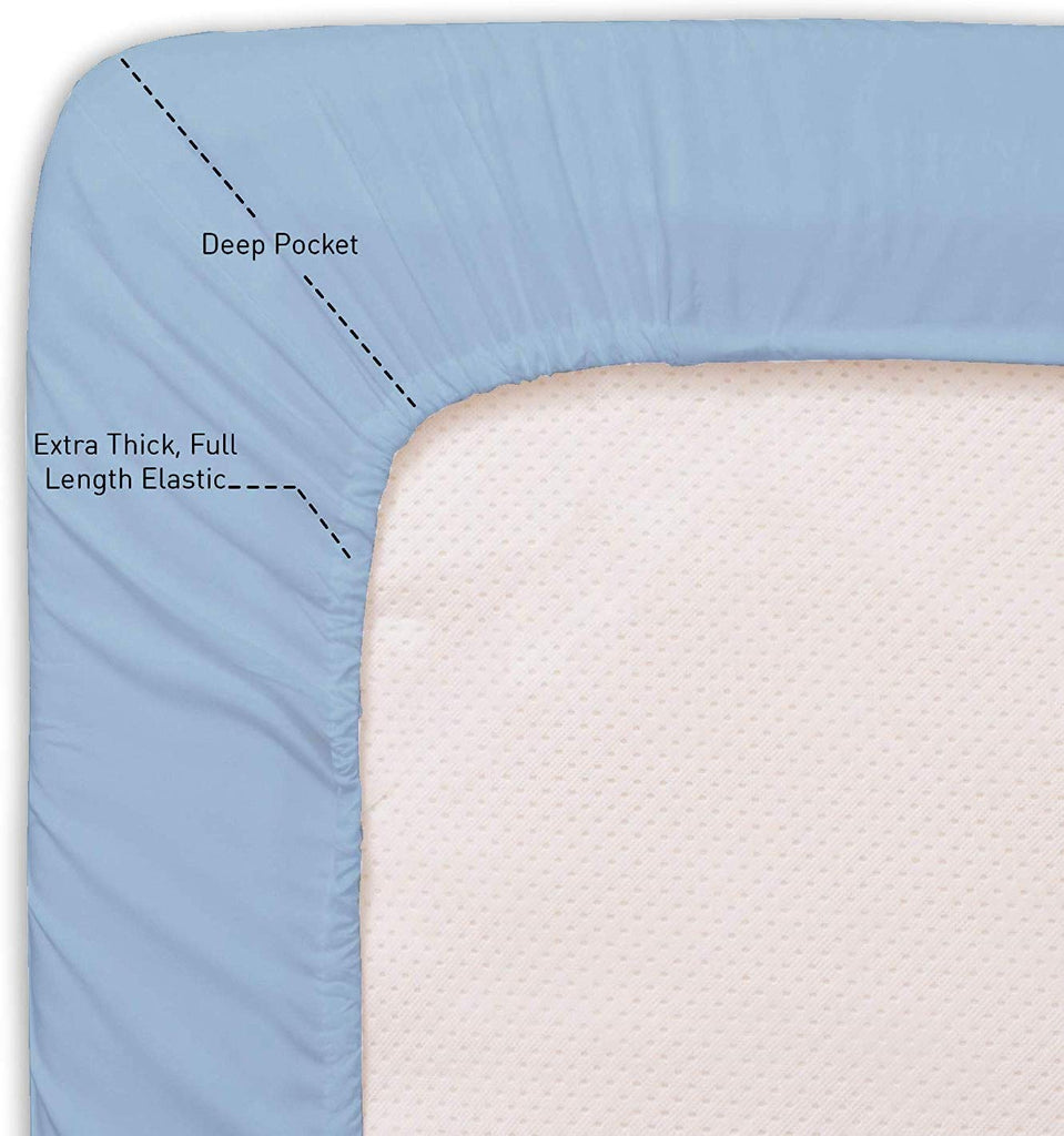 600 Thread Count 100% Egyptian Cotton Sheet Set -King Size Sheets Set - 24 inch Deep Pocket of Fitted Sheet - 4 Piece