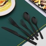 40-Piece Silverware Set, Matte Black Silverware Set for 8, Stainless Steel Flatware