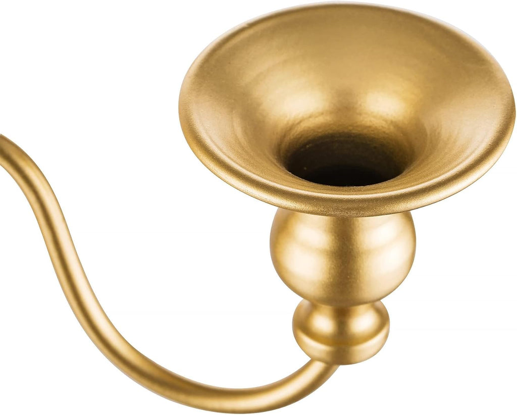 Gold 5 Arm Floor Candelabra - 28" Metal Spiral Candle Holder, Antique Candle Opera Centerpiece Stand for Events