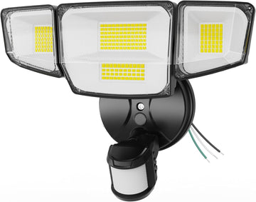 90W 10000LM LED Security Lights Motion Sensor Outdoor Lights, 4 Head Dusk to Dawn, 6500K Daylight Flood Lights