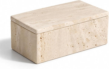 Natural Travertine Rectangular Box with Lid