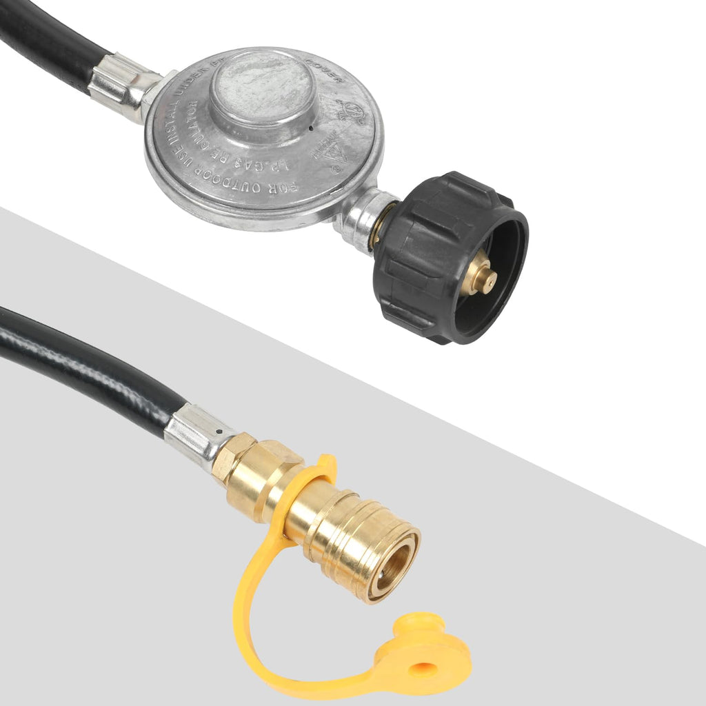 6 Feet Propane Hose with Regulator, 3/8" Female Quick Connect Disconnect x QCC1 Propane Tank for Indoor Outdoor